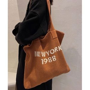 Eye catching Brown Crochet Tote Bag